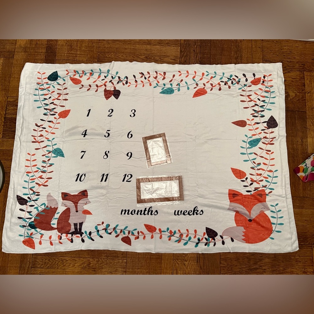 Fox Baby Milestone Blanket